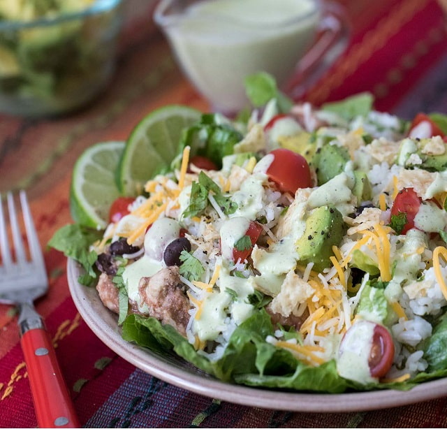cilantro lime chicken taco salad by barbara schieving